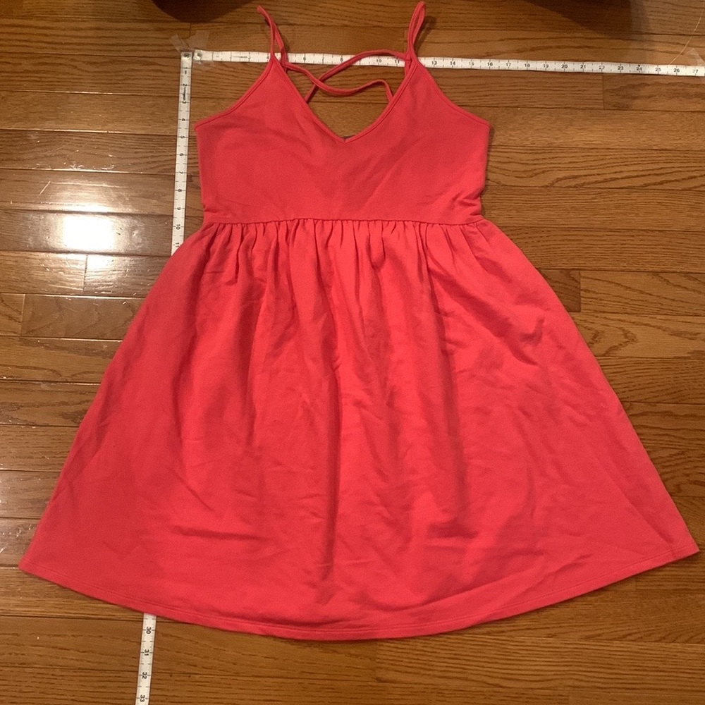 Adorable, baby doll fit, strappy back, pink coral dress